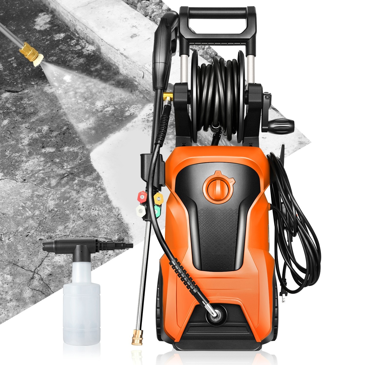 1800W Electric Pressure Washer 2176 PSI 2.4 GPM Car Patio Deck Cleaner