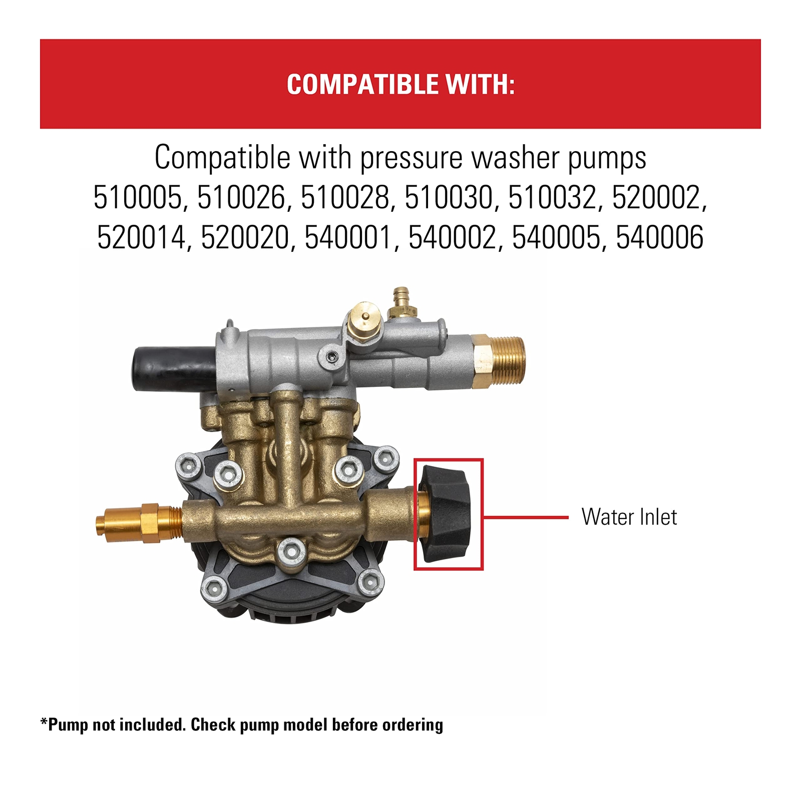 Cleaning 7112362 Water Inlet Fitting for Multiple Pressure Washer Pumps, Gold