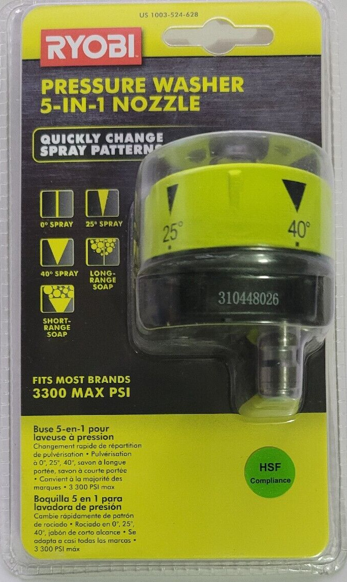 Ryobi RY31RN01 5 in 1 Pressure Washer Nozzle Model # RY31RN01