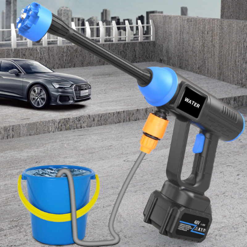 300W 96VH Portable Cordless Water Spray Gun High Pressure Car Washer Cleaner New