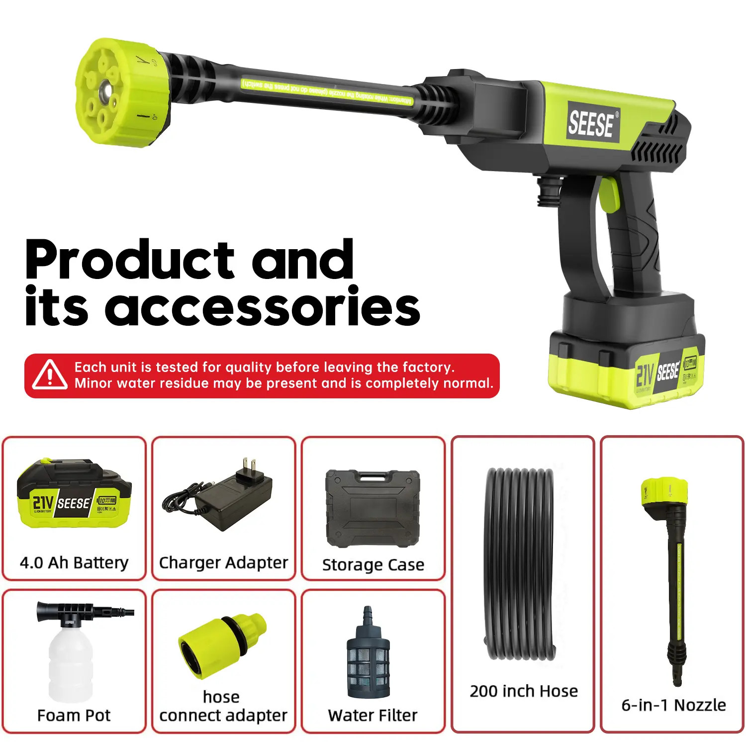 【Dealsforyoudays】Seese Cordless Pressure Washer and Single Port Charger Base, Bo