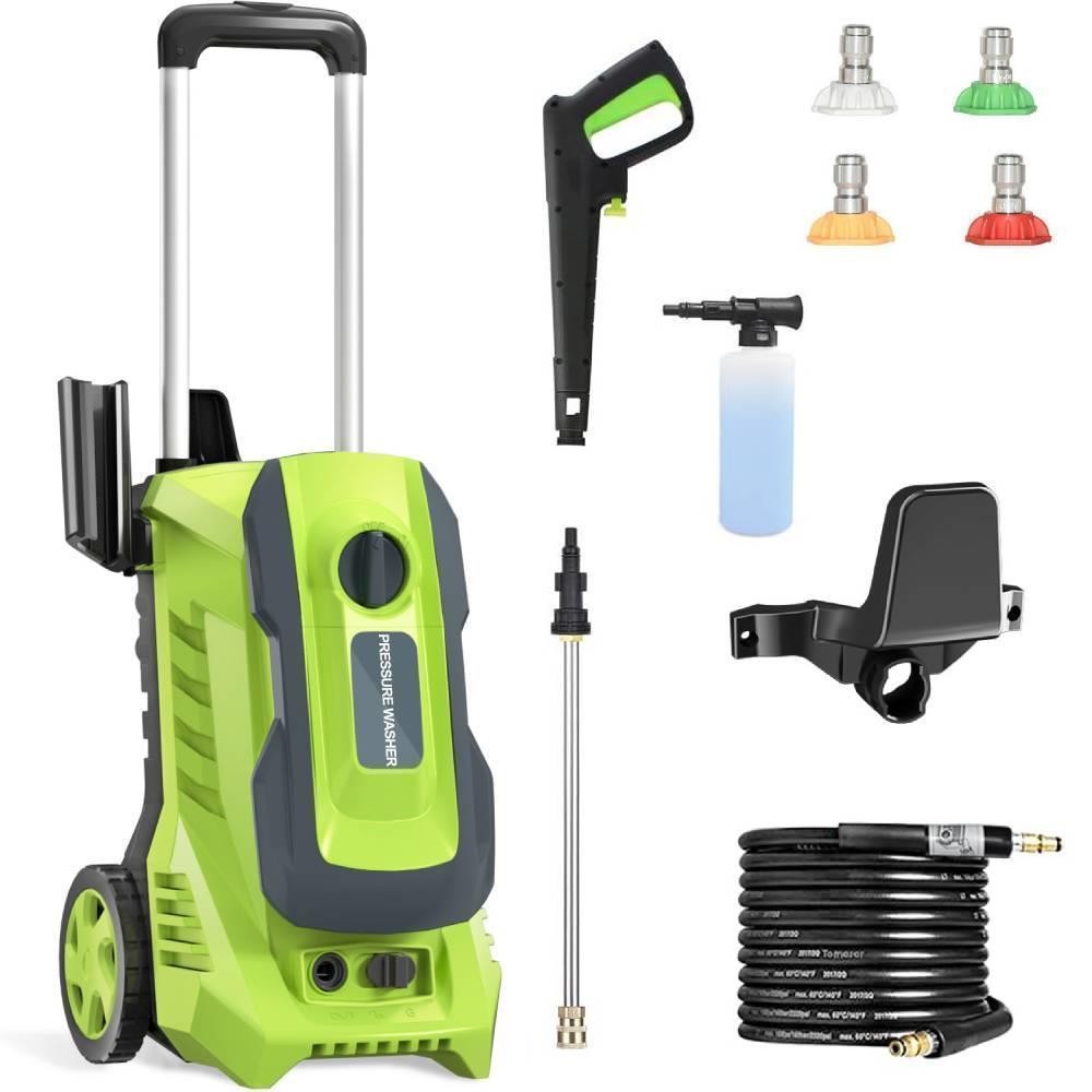 Electric High Pressure Washer 4500PSI Max with 4 Nozzles and Telescopic Handle