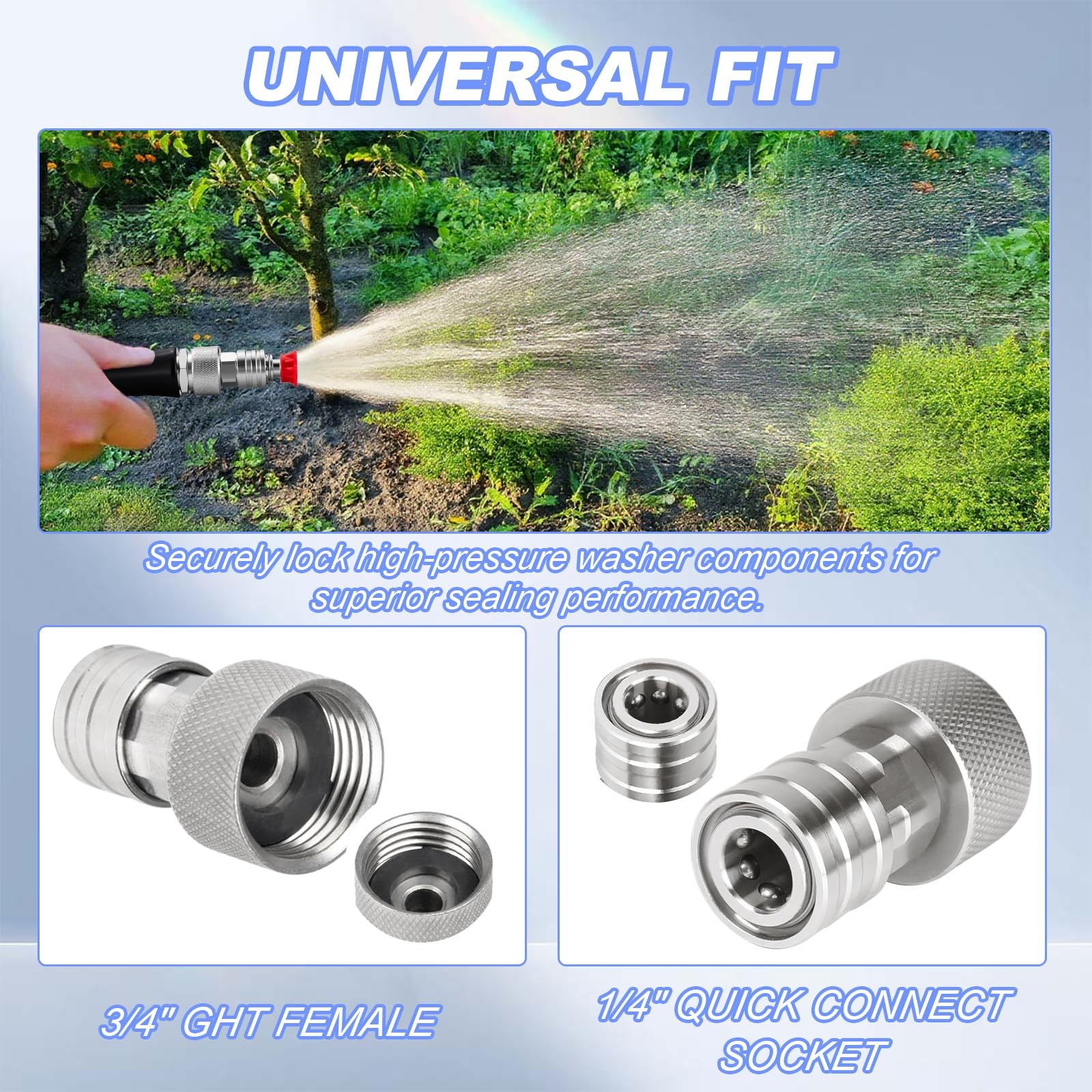Garden Hose to Pressure Washer Adapter, 3/4” GHT to 1/4” Quick Connect, Conve…