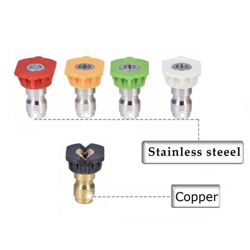 Power Pressure Washer Spray Nozzle 5 Pack Tip Set Variety Degrees Quick Connect