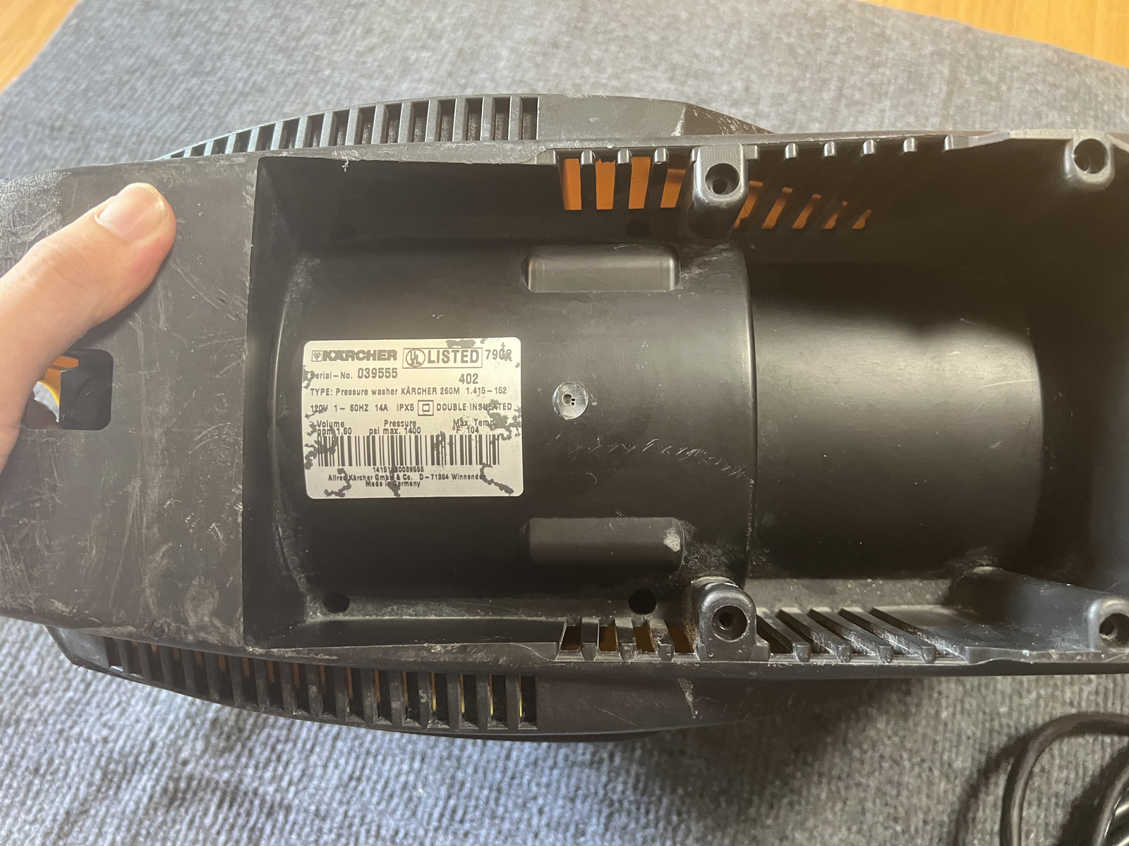 Used Karcher Pressure Washer As Parts 7902 120V 14A 1400Psi With Unoriginal Box