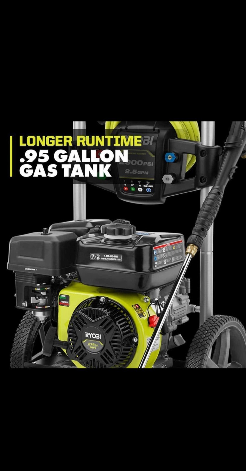 Ryobi RY802925 Pump Assembly 2.5GPM Cold Water Gas Pressure Washer, 2900PSI