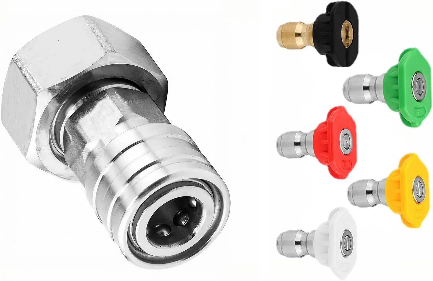 360° Rotating Pressure Washer Dual Turbo Nozzle 1/4″ Quick Connector 2.5 Orifice