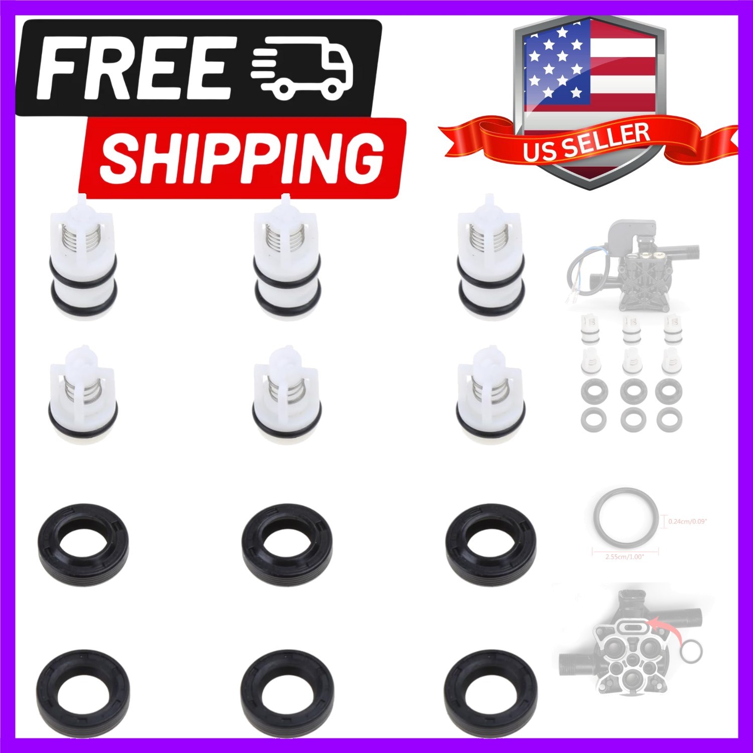 Pump Washer Head Repair Kit, Household High Pressure Pump Washer Head Repair …