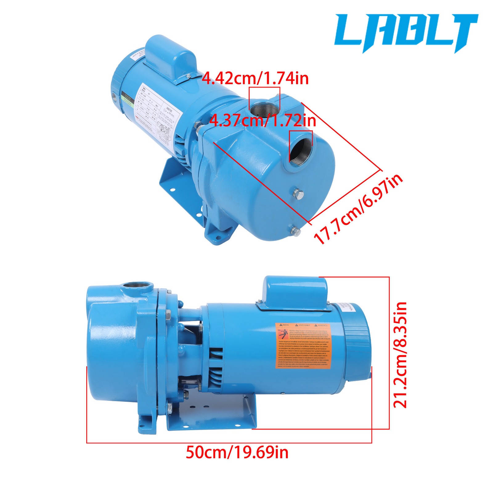 LABLT 1PH GT15 Water Well Irrigation Sprinkler Pump 1.5 HP 115/230V Self Priming