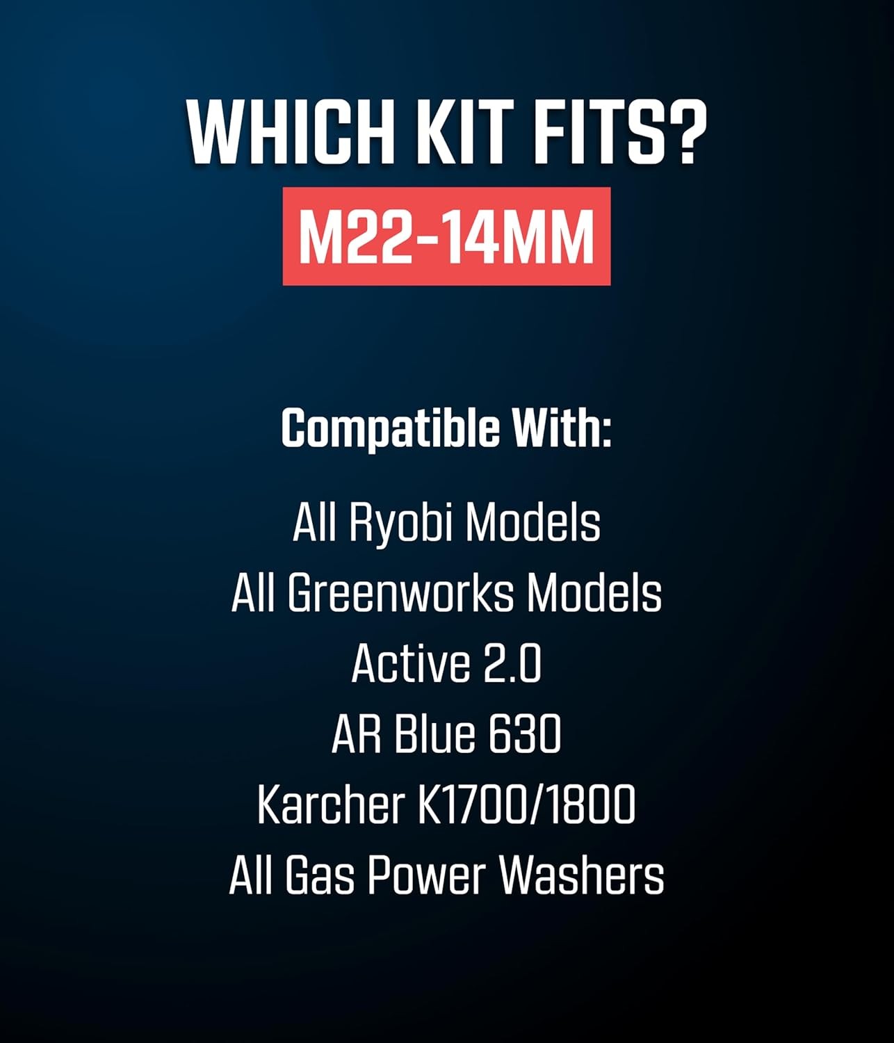 M22-14mm Pressure Washer Quick Connect Kit M22-14mm to 3/8″ Male Female Quick