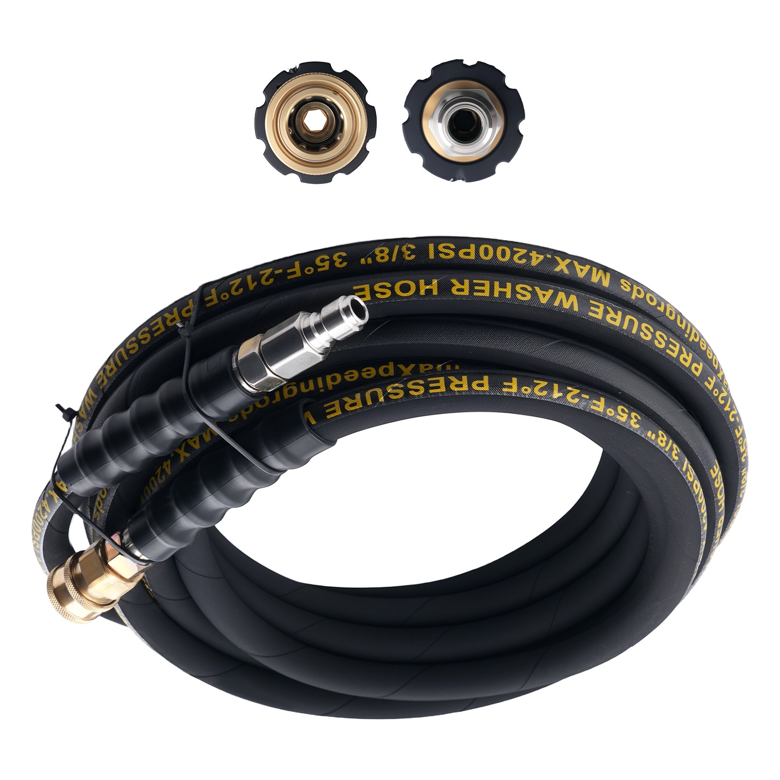25FT 4200 PSI High Pressure Power Washer Hose 3/8″ Quick Connection Extension