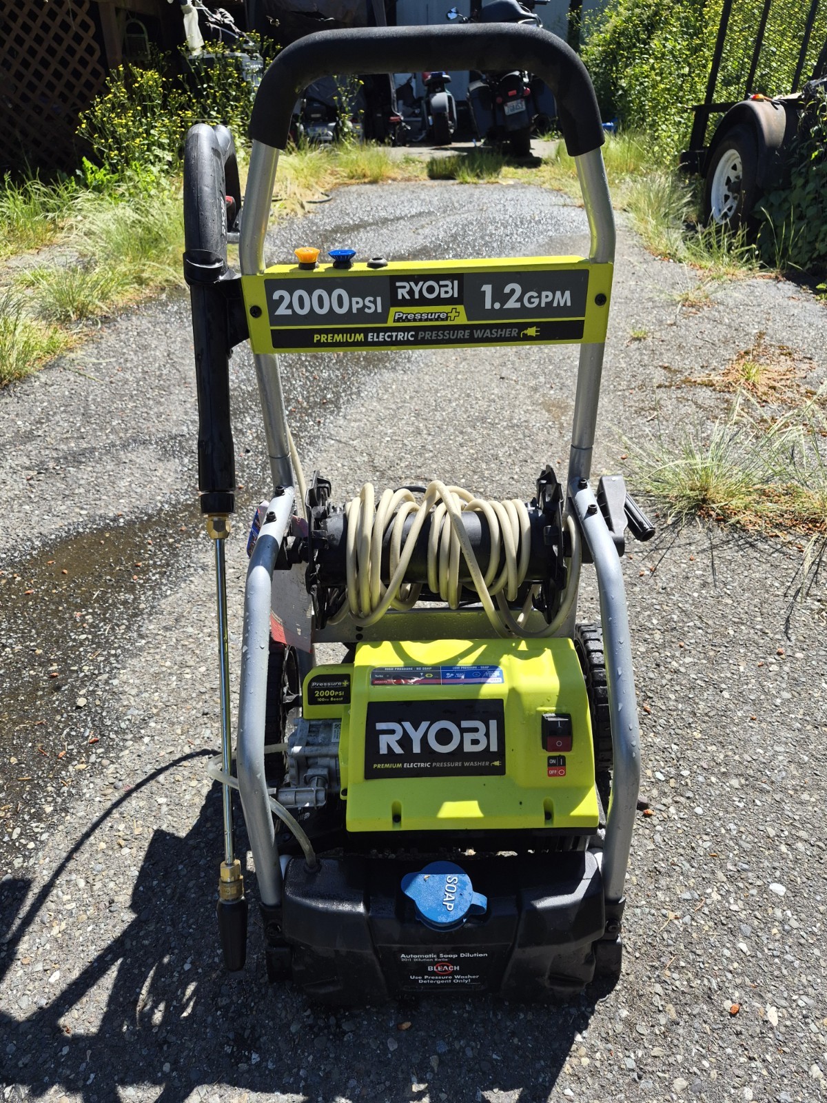 Ryobi 2000 PSI 1.2 GPM Corded Electric Pressure Washer w/ Hose Spray Gun