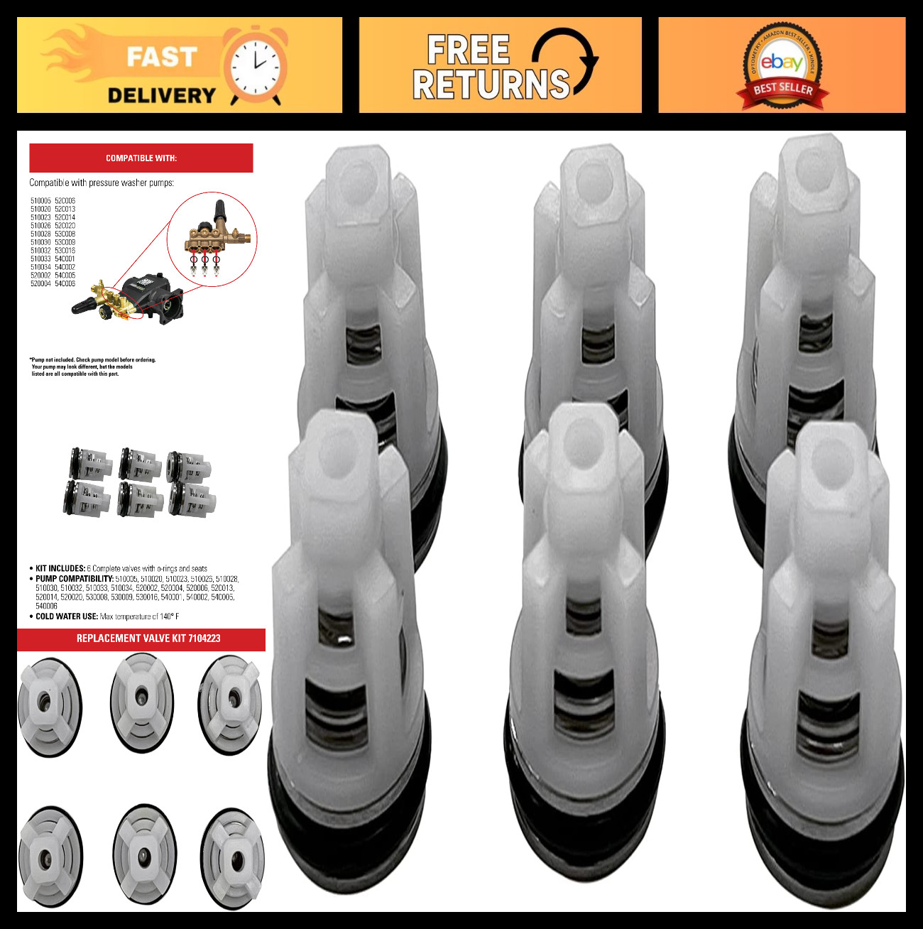 Replacement Valve Kit for Pressure Washer Pumps – High-Performance, Durable Part