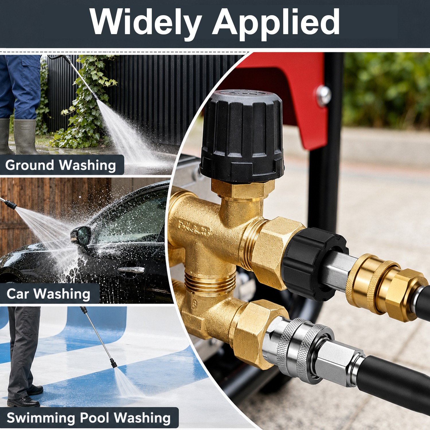 4Pc Pressure Washer Adapter Set Quick Disconnect Kit M22 Swivel to 3/8” Connect