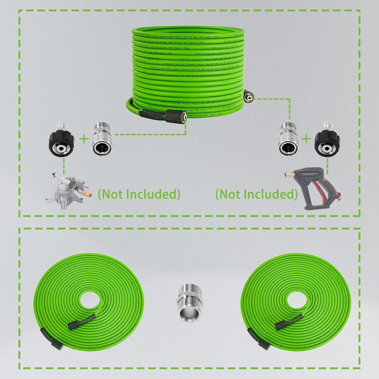 Lightweight Pressure Washer Hose Replacement, 3600 PSI