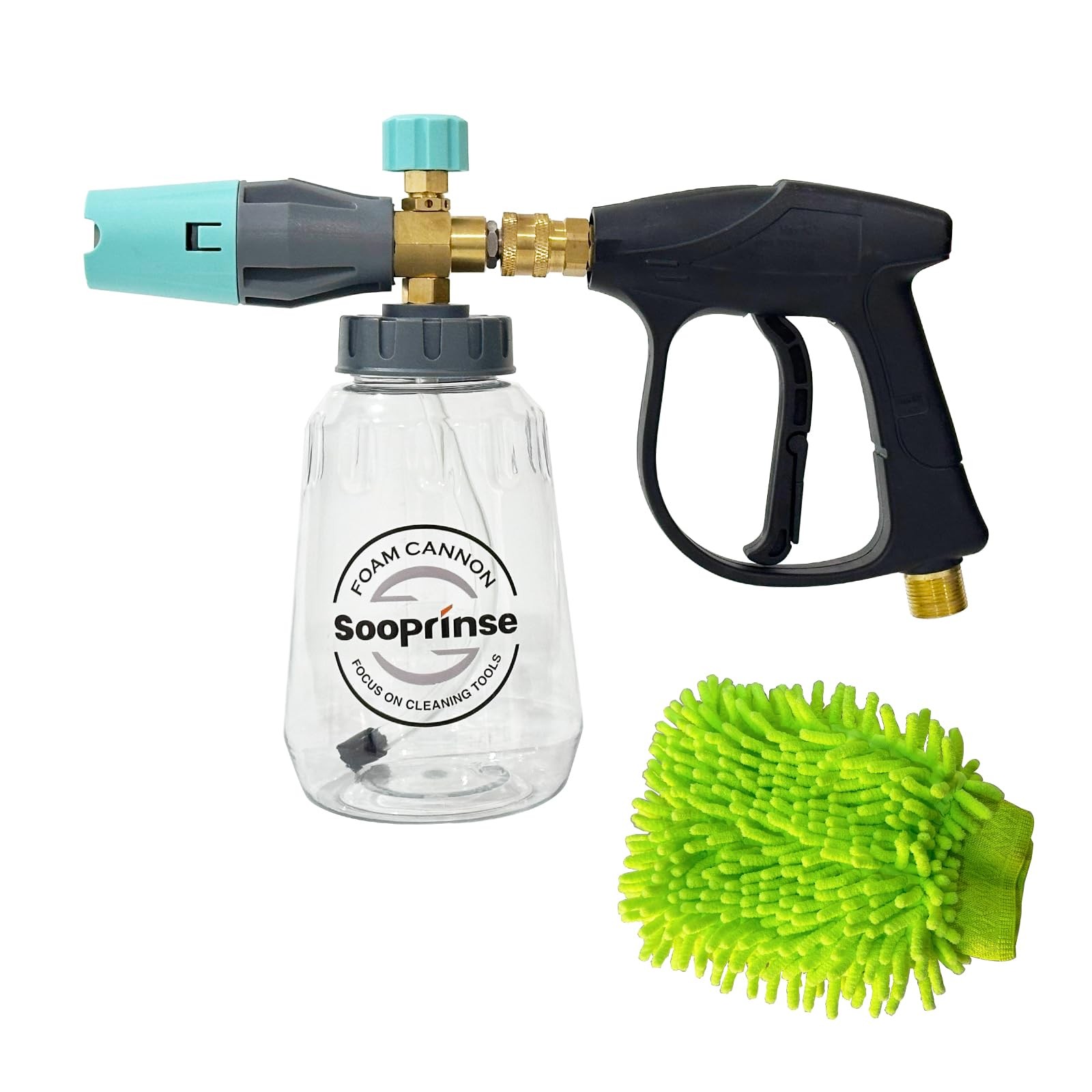 Short Pressure Washer Gun With Foam Cannon, High Pressure Snow Foam Lance, 1/…