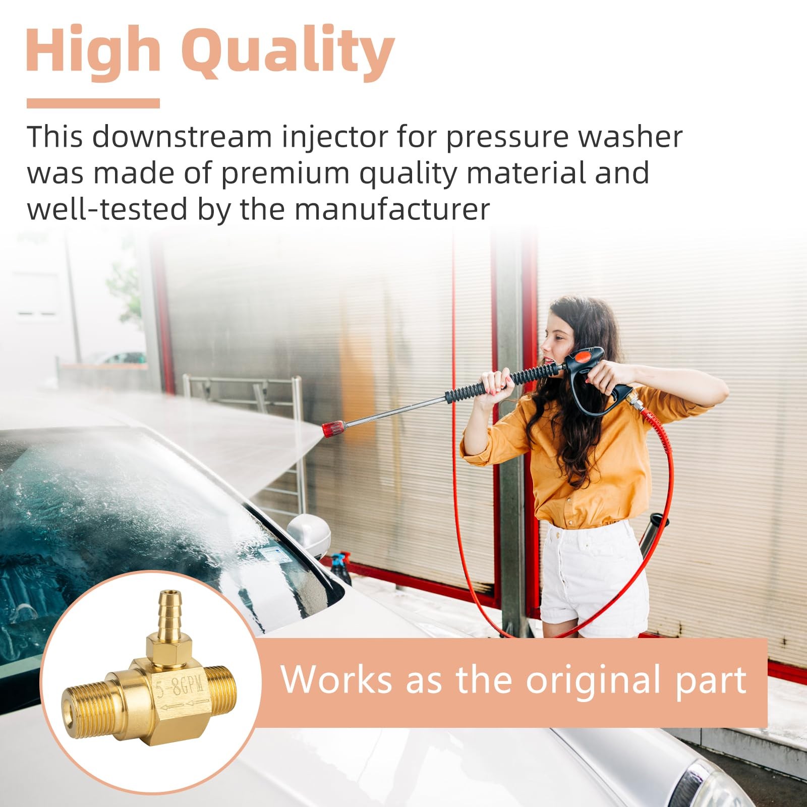 5-8 GPM Pressure Washer Chemical Injector 100776 for General Pump, Power Washer