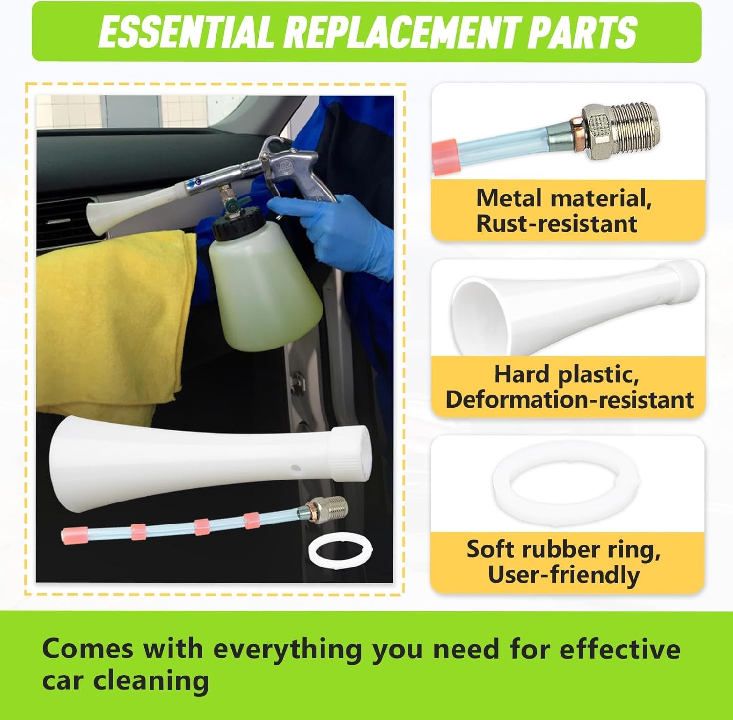 Car Cleaning Tool Kit, Fit for Gun Z-010 & Z-014, Shaped Nozzle Replacement Gun