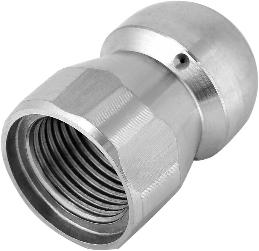 Sewer Jetter Nozzle Kit Stainless Steel 3/8 Inch 4000 PSI Hydro Jet Drain Cle…