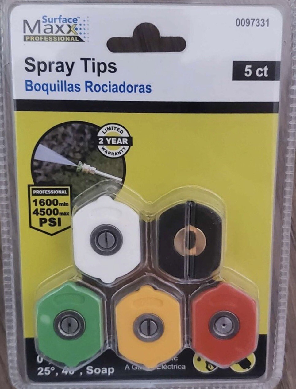 🔥Surface Maxx Pressure Washer Spray Nozzles Tips Gas Electric 5 Pack 4500 PSI