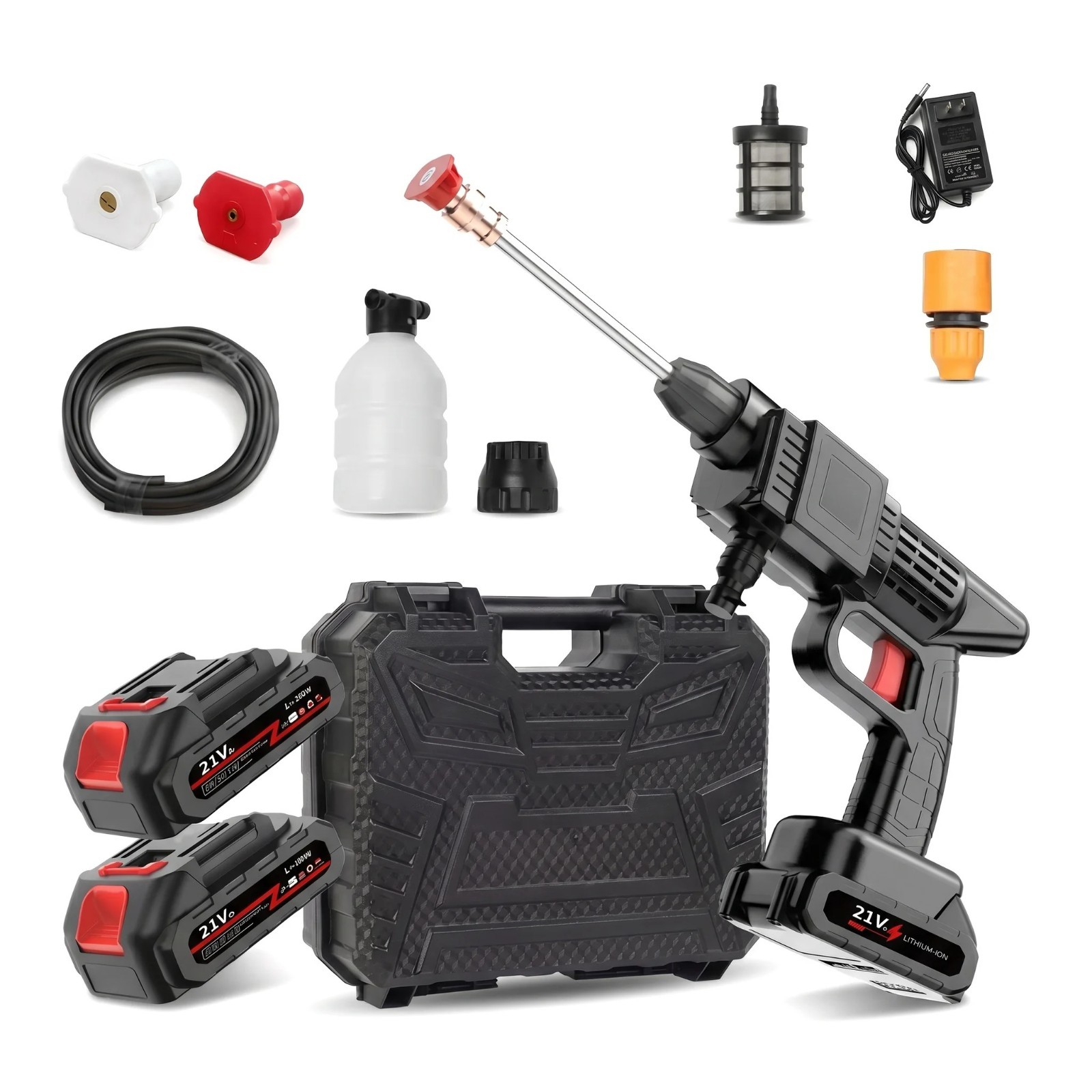 Portable Battery Power Washer 1500W, 60Bar/870 PSI Electric hand held