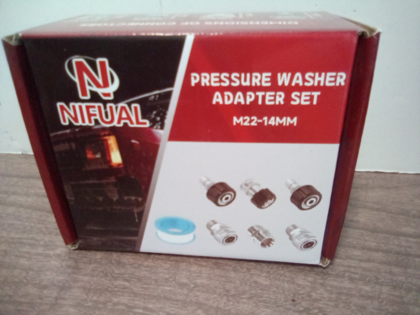 Nifual Pressure Washer Adapter Set M22-14MM 5000 PSI Max Pressure Opened/New