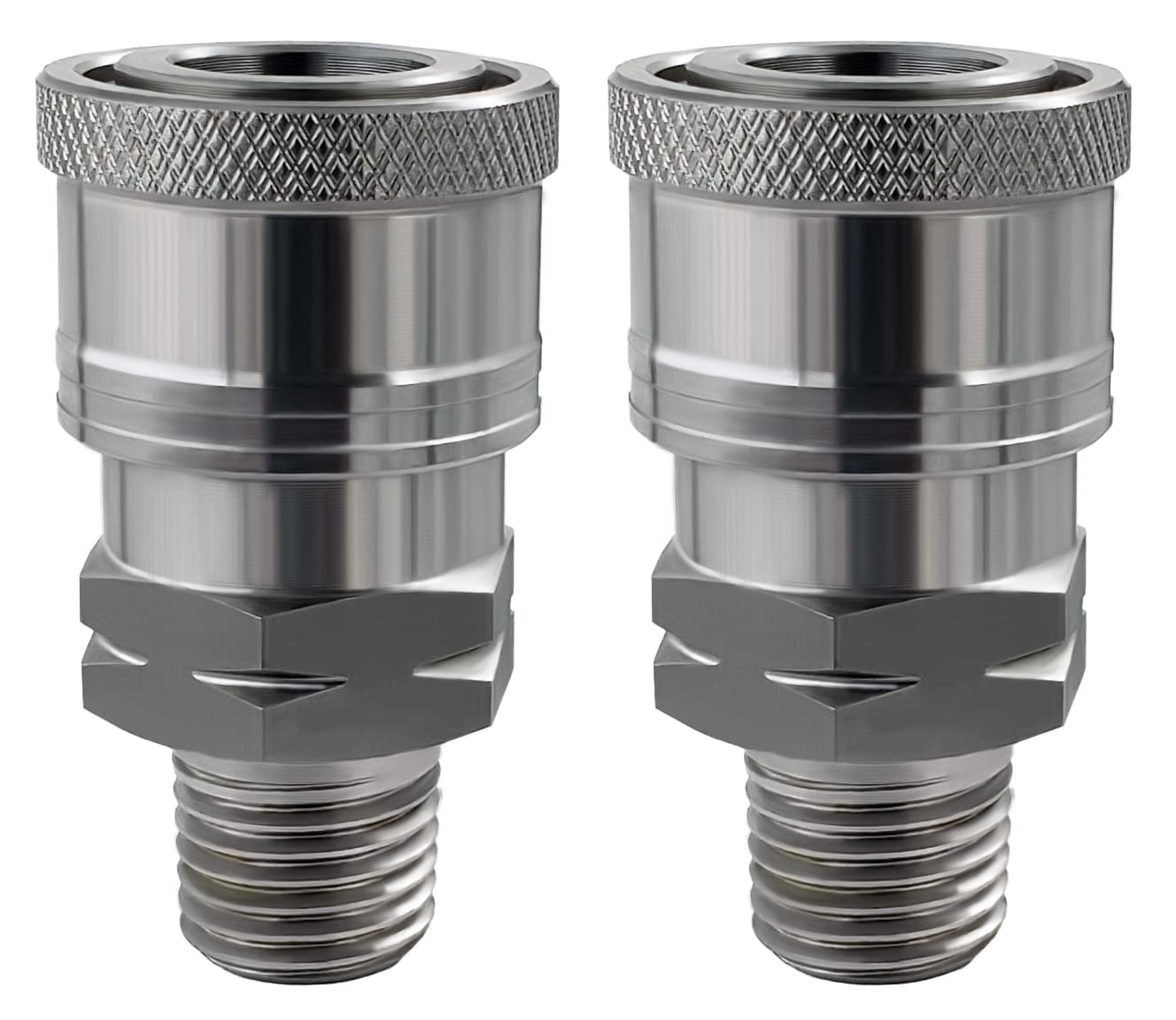 UW11PW4712 2 PCS 1/4 Inch Female Coupler Stainless Steel Fitting Joint