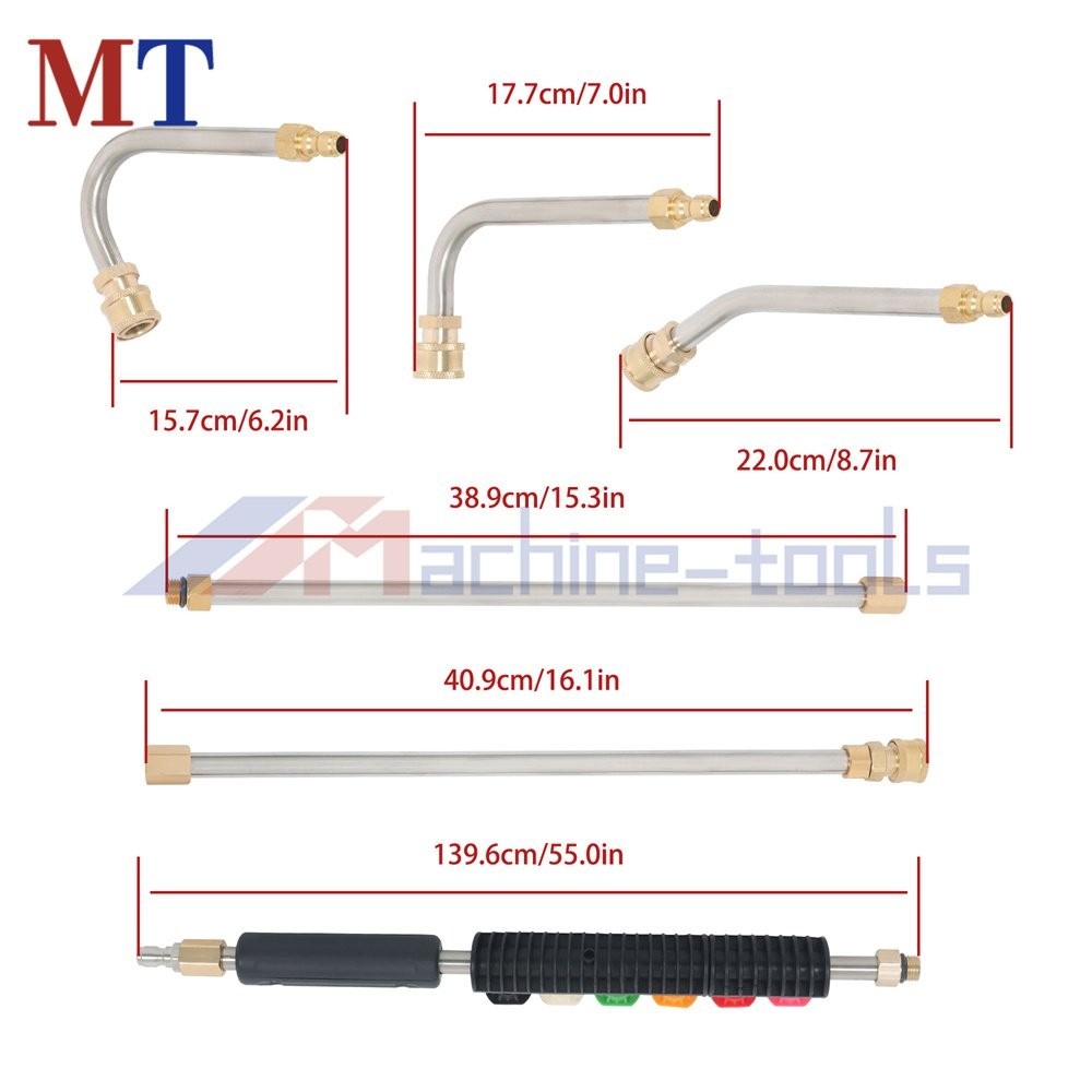 97in Pressure Washer Extension Wand Upgraded Power Washer Lance with Nozzle Tips