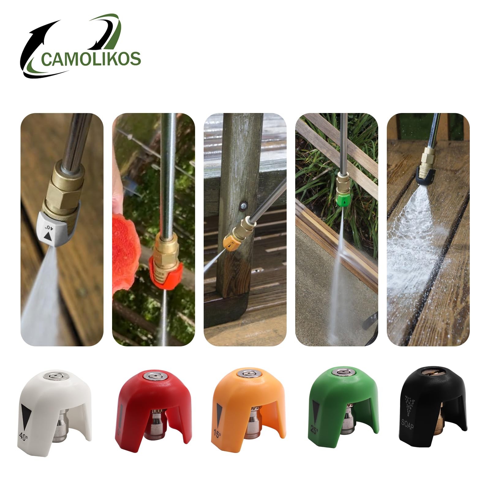 5 Pieces Quick-Connect Spray Tips Set for Sun Joe SPX3000 Series Pressure Washer