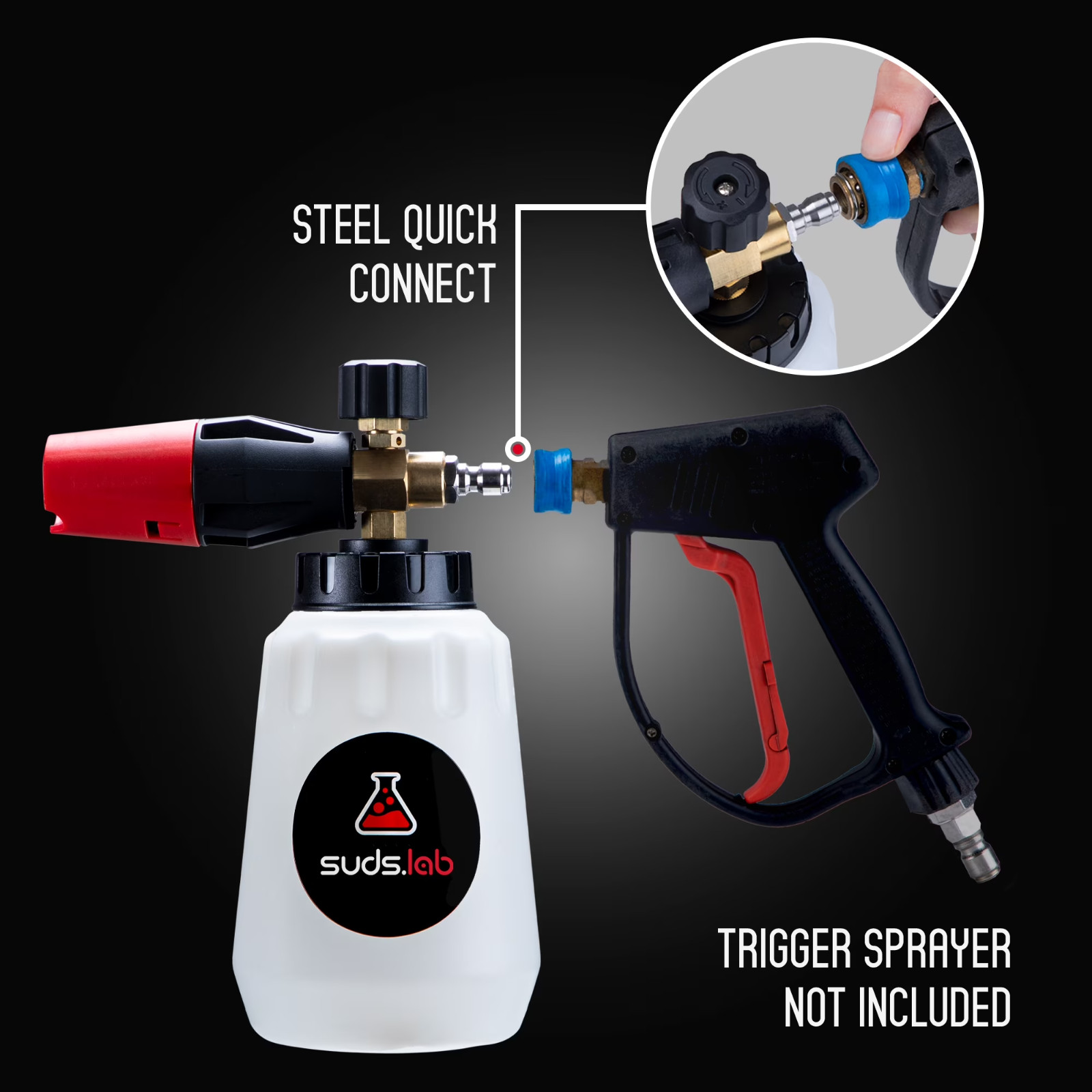 (2 pack) Suds Lab F1 Professional Foam Cannon Pressure Washer 32oz Bottle