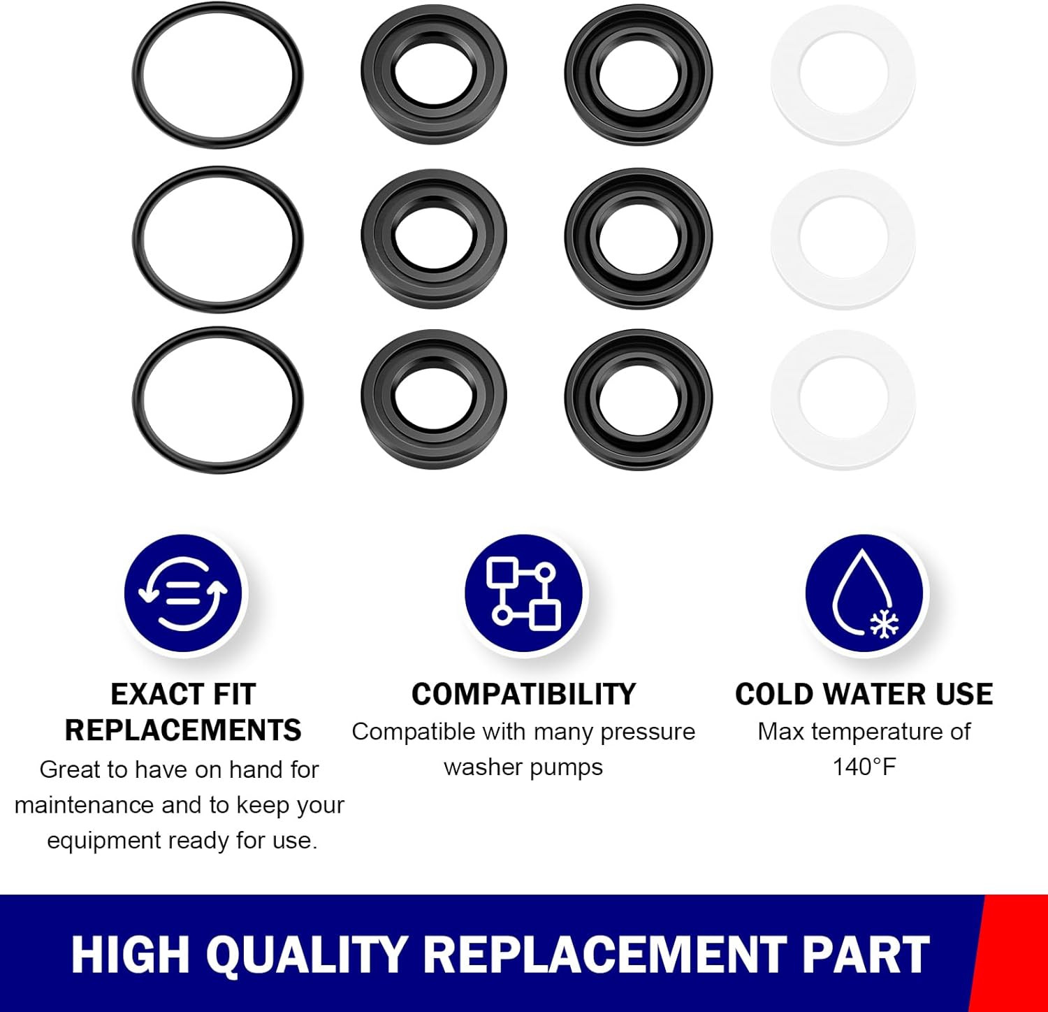 Pressure Washer Pump Seal Kit 7106627 Replacement for Simpson Cleaning, Washer P
