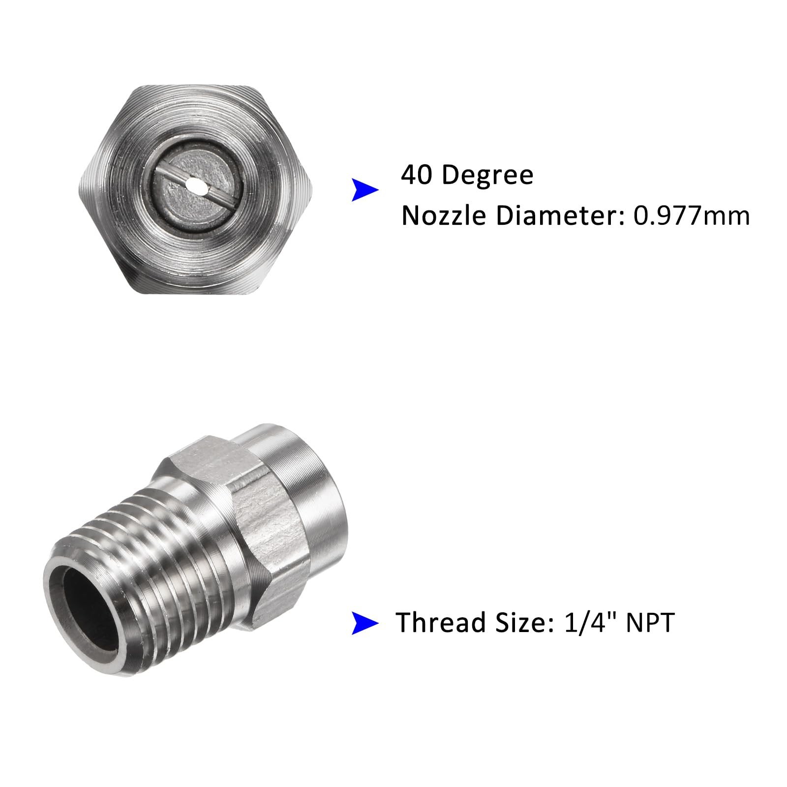 8 PCS Surface Clean Tips 40 Degree 1/4 Inch NPT Male Pressure Washer Nozzle