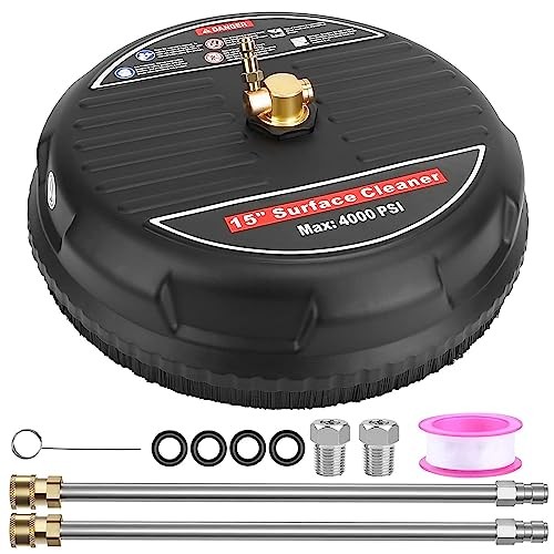 TEQHOME 15” PRESSURE WASHER SURFACE CLEANER, 4000PSI POWER SURFACE CLEANER