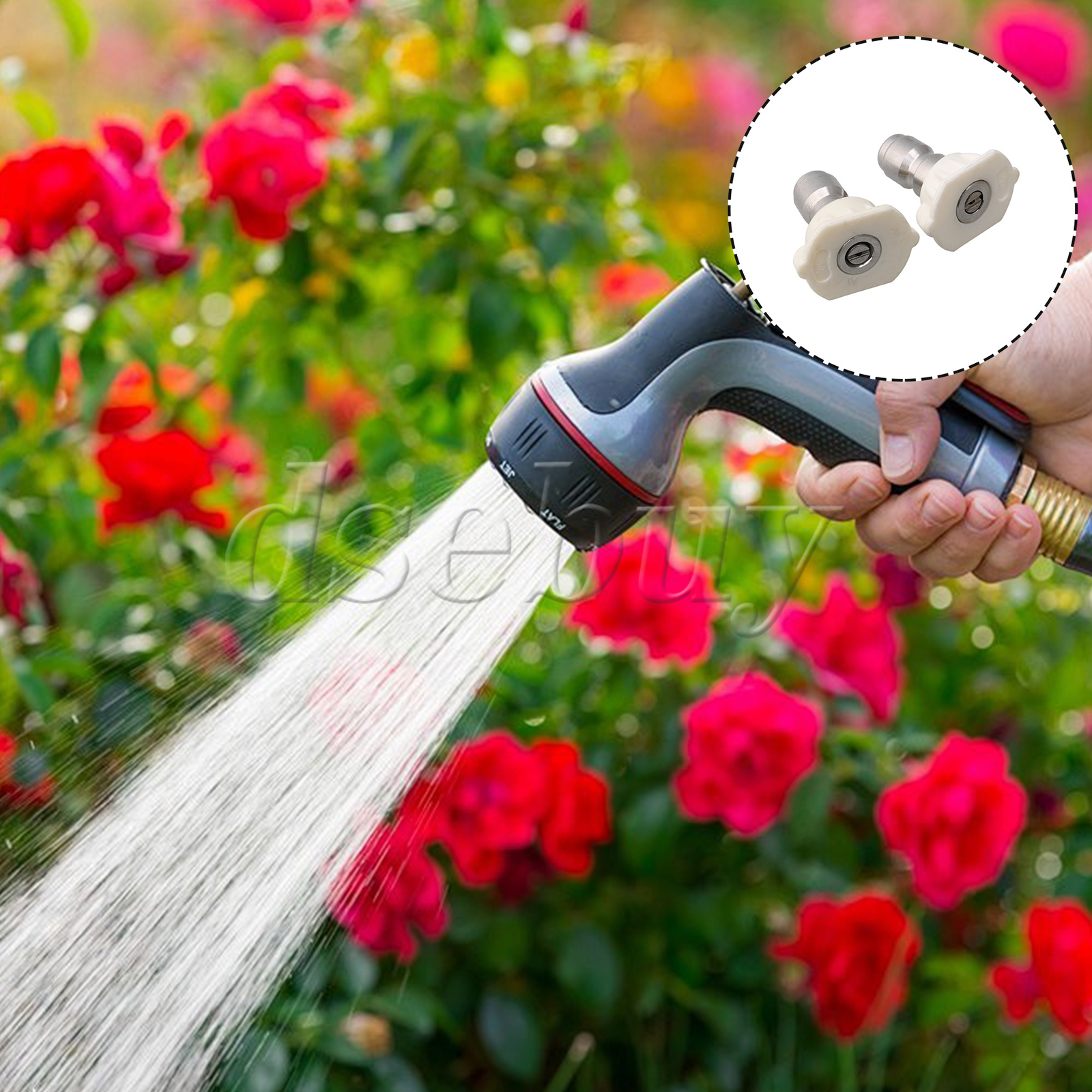 20Pieces White High Pressure Spray Nozzles Tip 40 Degree 1/4″ Quick Connection