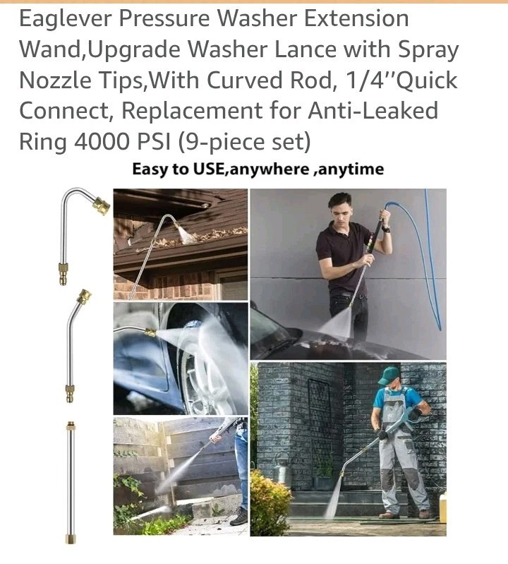 Eaglever Pressure Washer ExtensionWand, Upgrade Washer Lance with Spray Nozzle