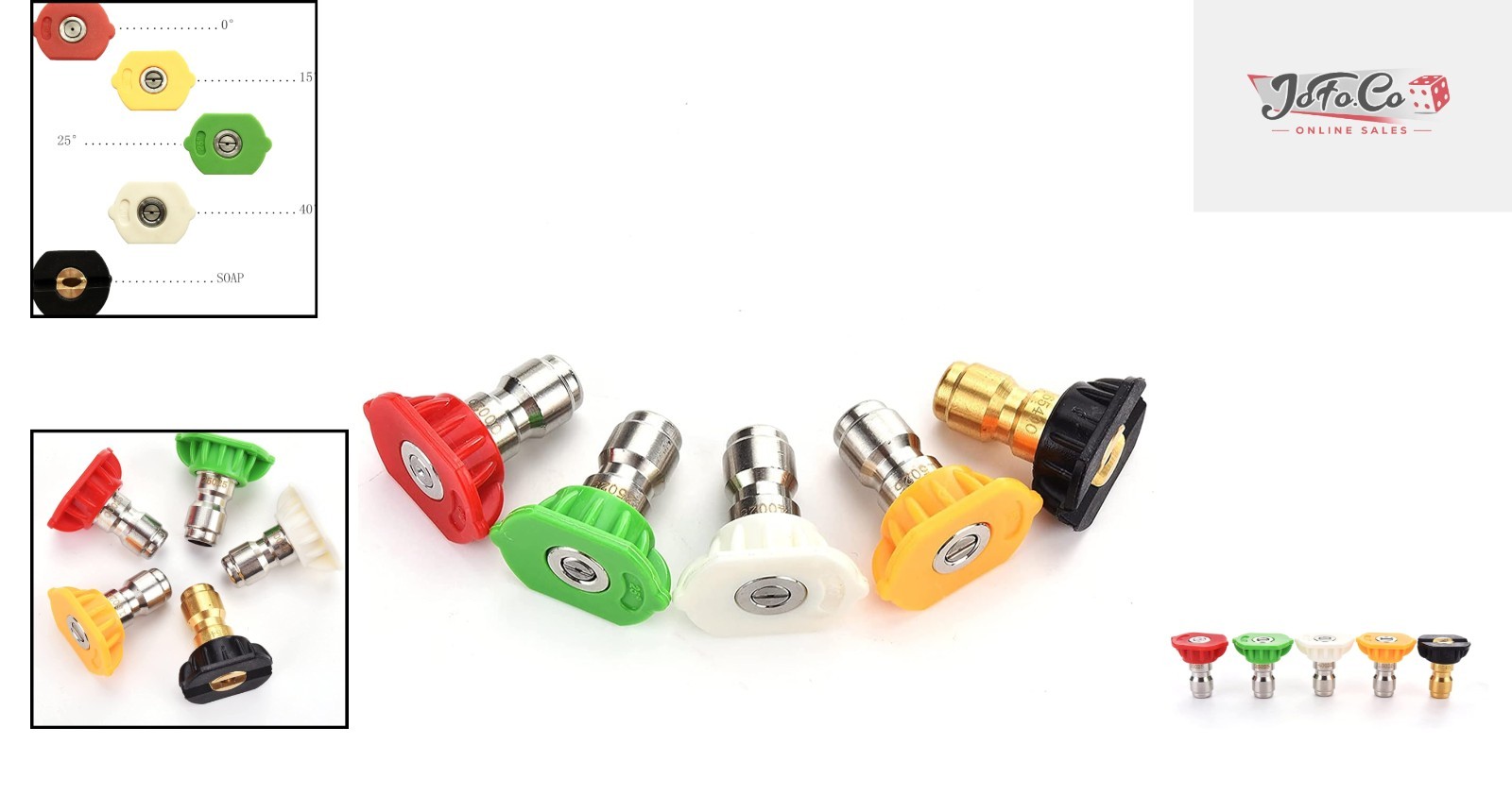 High-Pressure 4000 PSI Nozzle Tips Set – 5 Durable Angles for Effective Cleaning