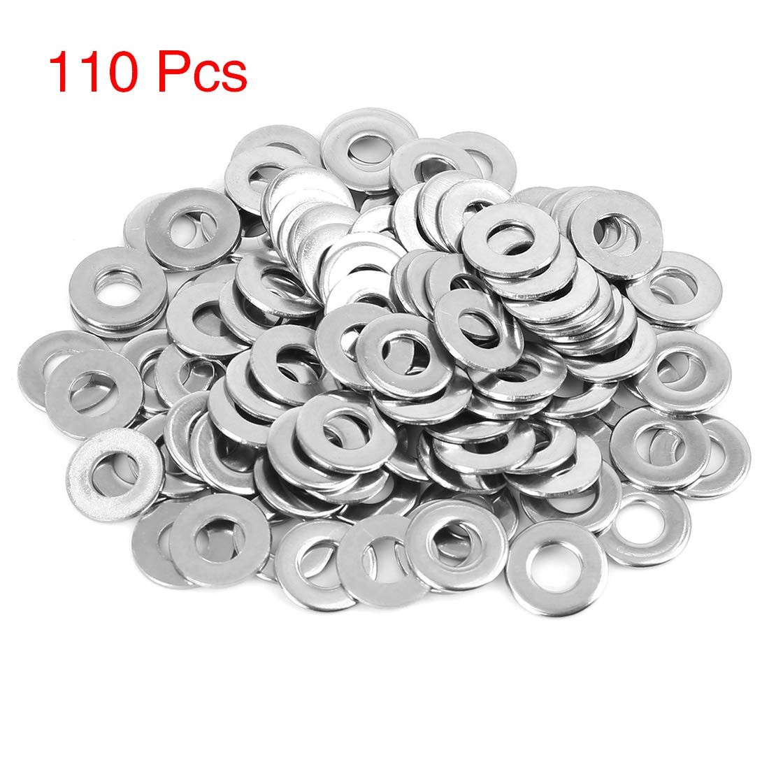 110 PCS M6x14x1.2mm Stainless Steel Flat Washer Car Fastener Sealing Gaskets