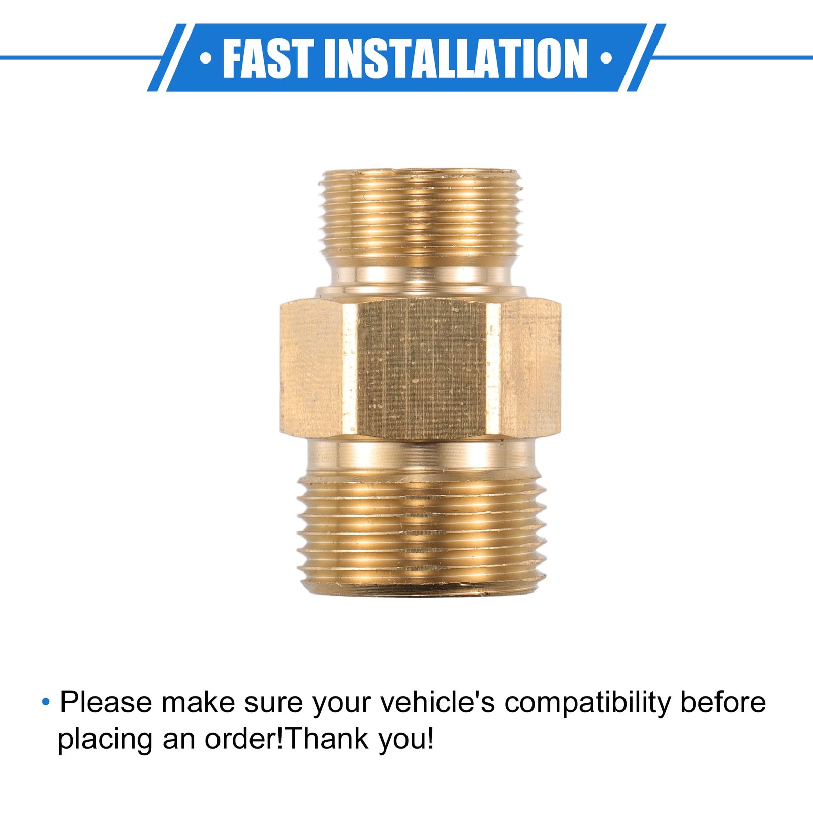 Pressure Washer Connector, M18x1 to M22x1.5 Male Adapter Brass Screw Hose Con…