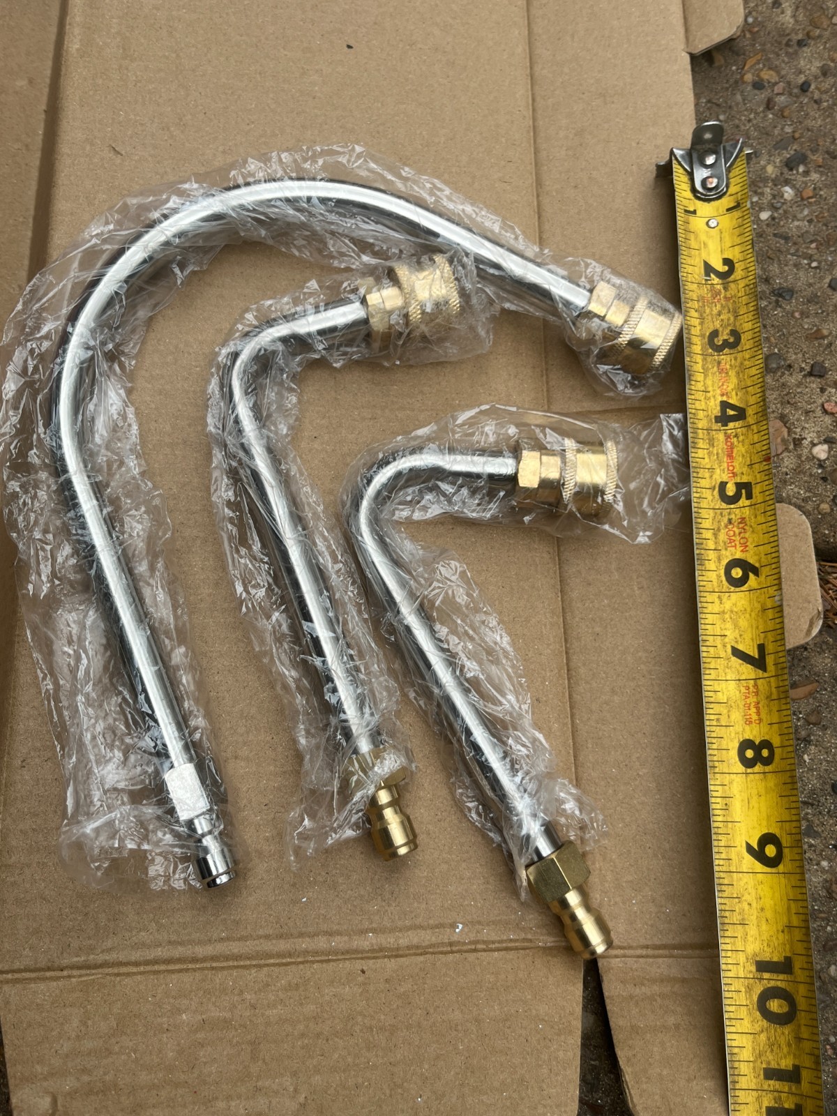 3x Pressure Washer Gun Curved Extension Wand Lance Gutter Cleaner 1/4 Quick Conn