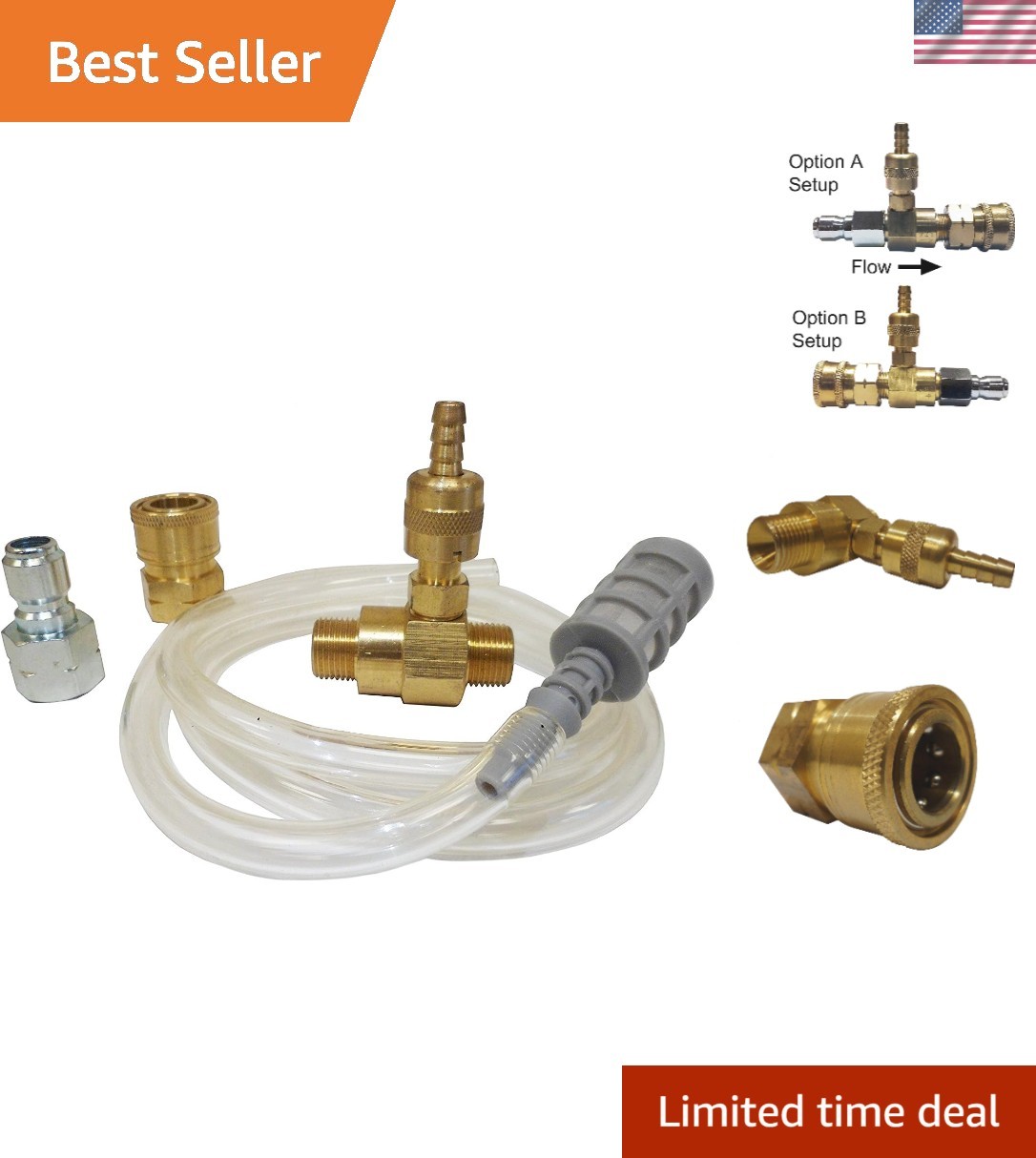 High-Pressure Soap Injector Kit – Fits Most Pressure Washers, 5 Gallon Tank