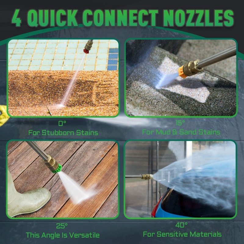 Pressure Washer 4200PSI 2.5GPM, 4 Quick Nozzles, 500ML Foam Cannon, for Patio
