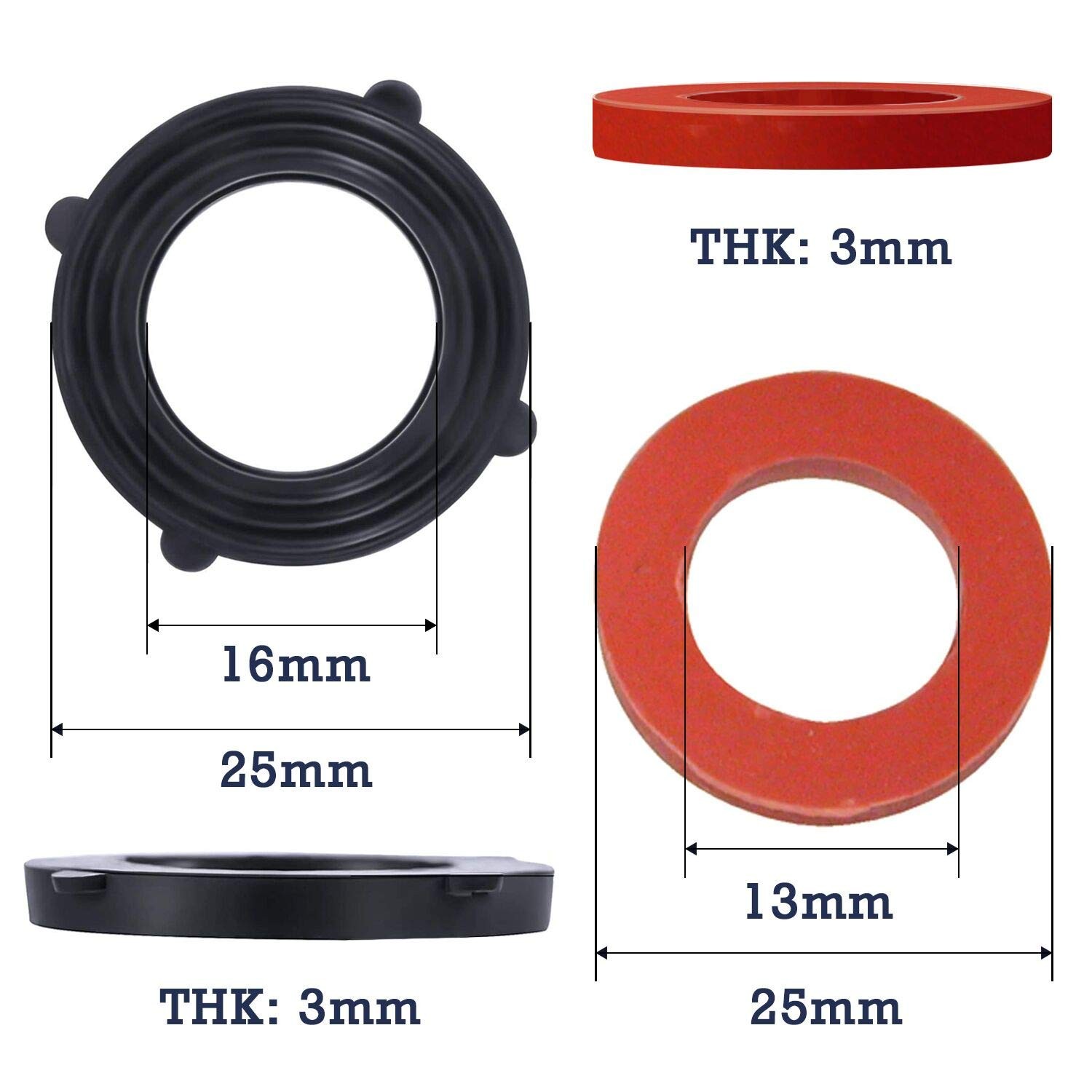 Garden Hose Washer Heavy Duty Rubber Washer Seals Fit All Standard 3/4 Inch Gard