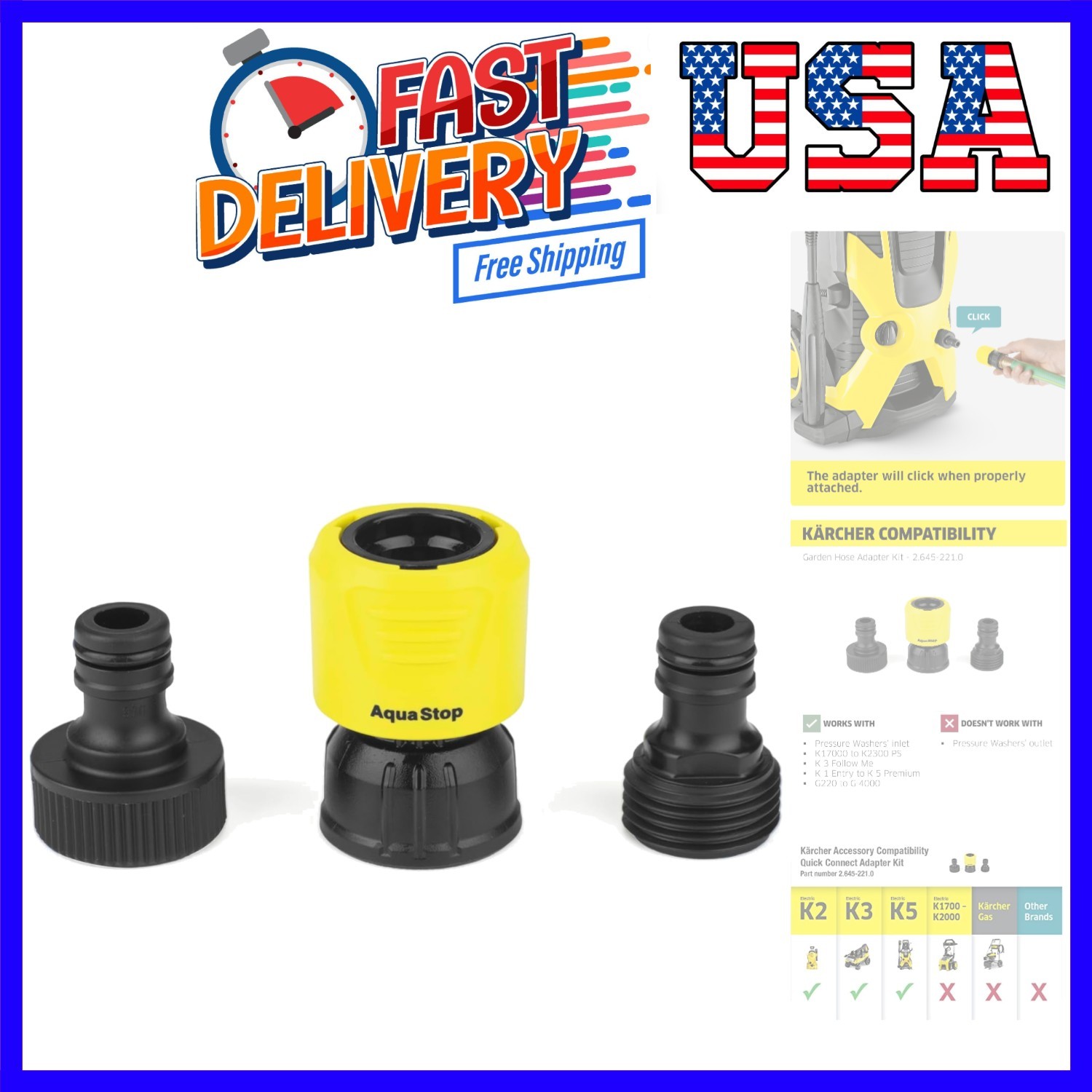 Garden Hose Adapter Kit for Electric and Gas Pressure Washers, Quick Connect …
