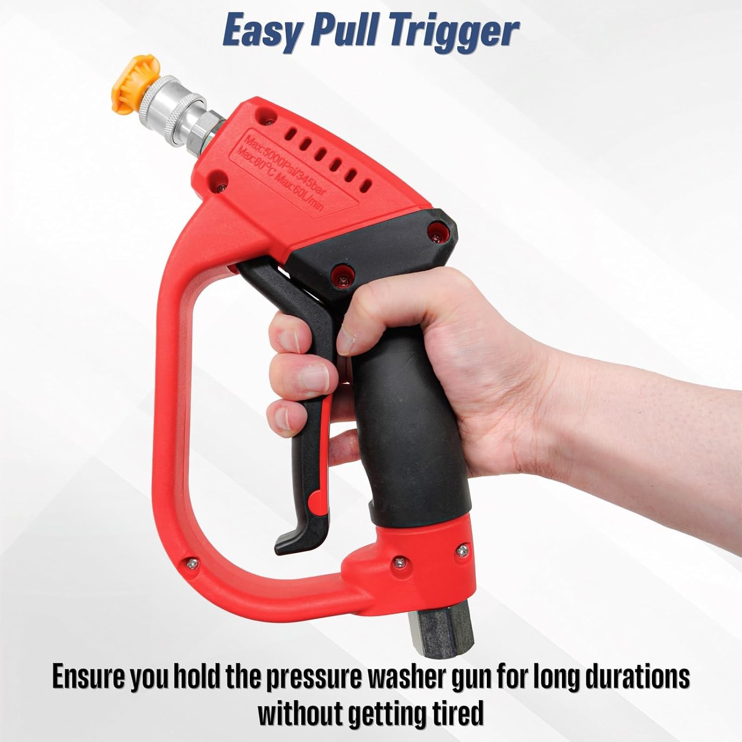 Pressure Washer Gun with 360 Swivel, Max 5000 PSI Power Washer Short Gun with 3/