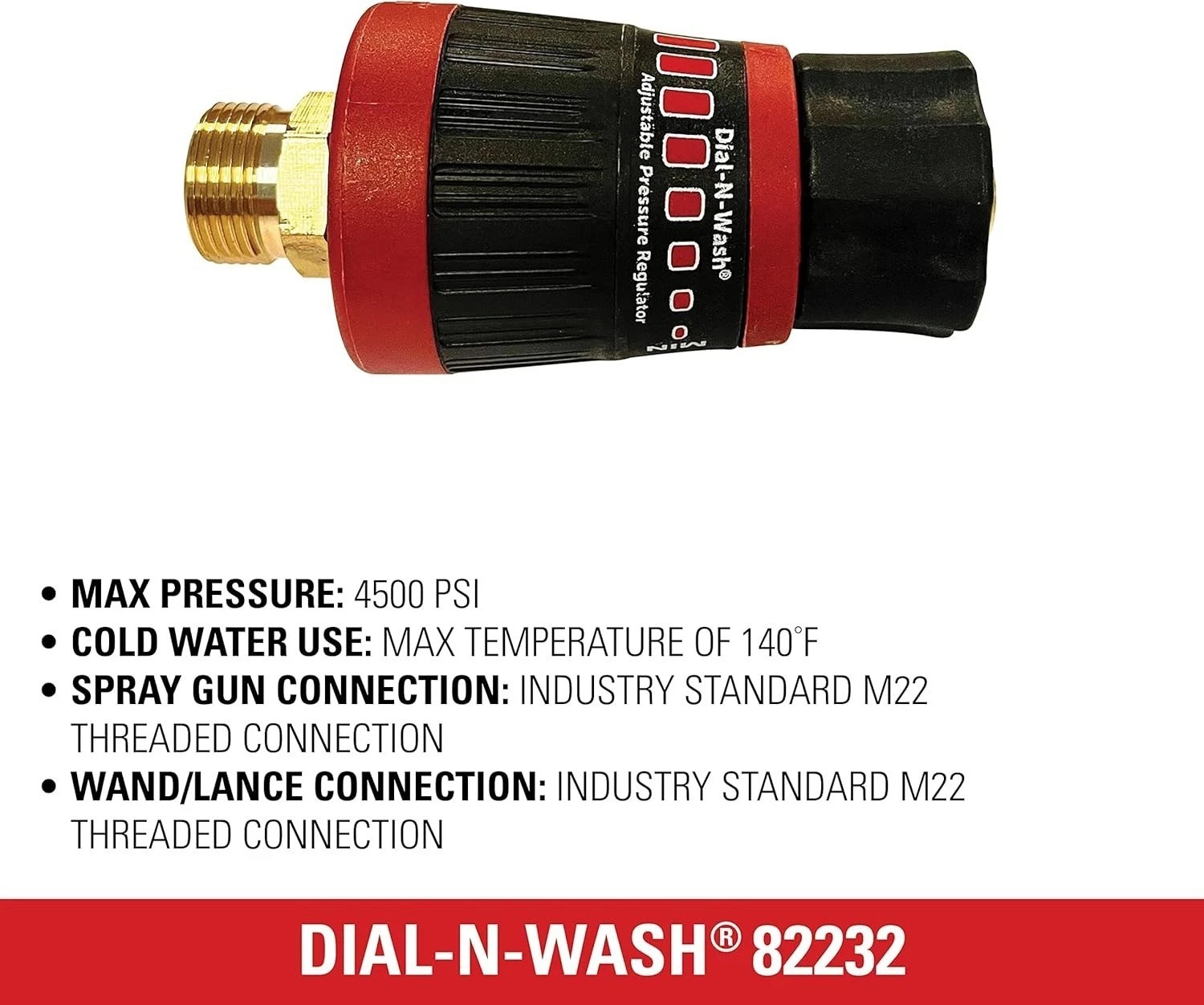 Twist Control Pressure Regulator for Power Washers Cold Water Only