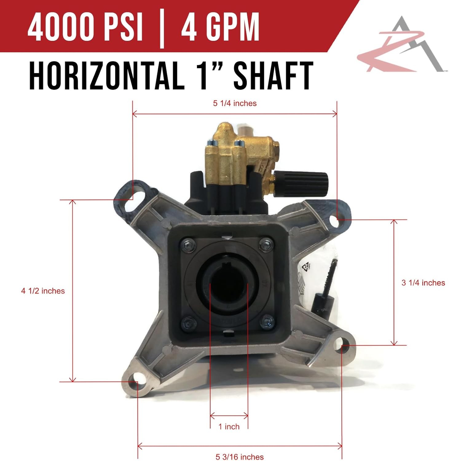 OEM AR 1″ Shaft 4000 PSI Pressure Washer Pump RSV4G40HDF40-EZ RSV4G40HDF40EZ
