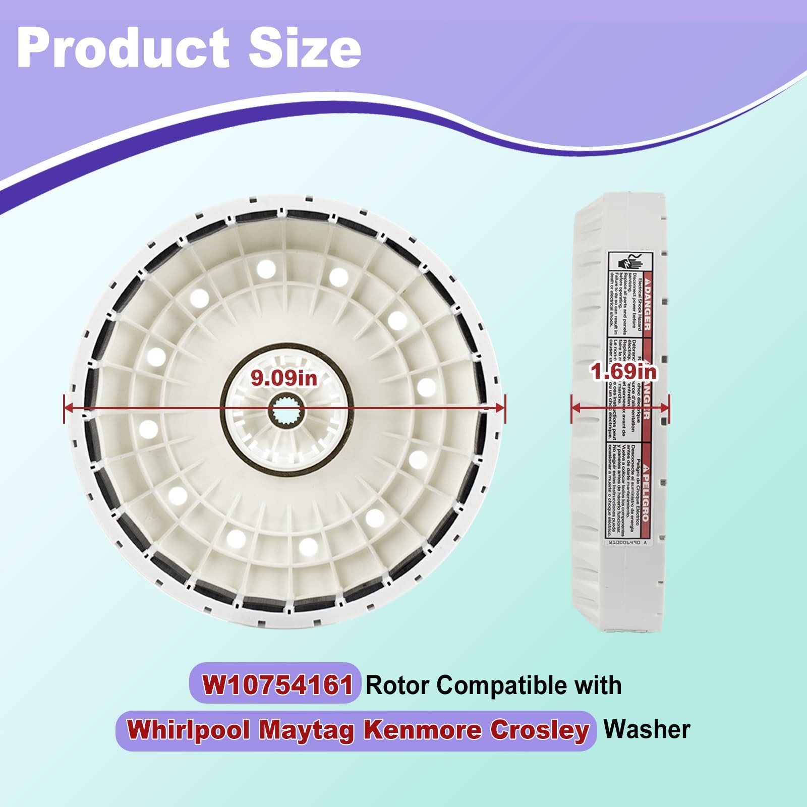 Washer Rotor Replacement Part W10447979 for Whirlpool, Maytag, Kenmore