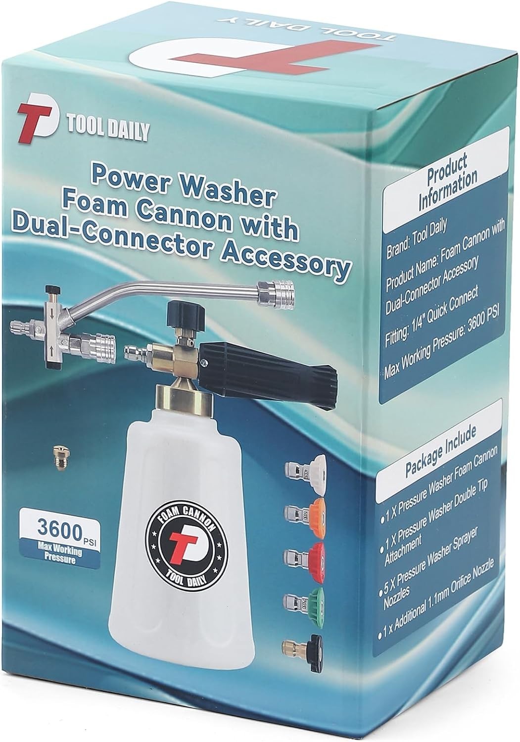 High-Performance Foam Cannon for Pressure Washer with Dual Lance & Nozzles