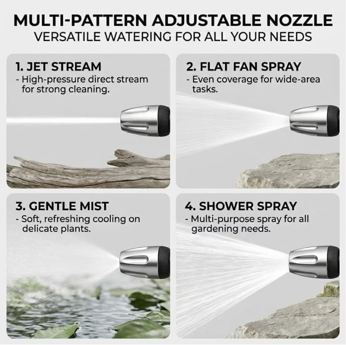 Washer Gun, High Pressure Garden Hose Nozzle with 360° Rotating Nozzle