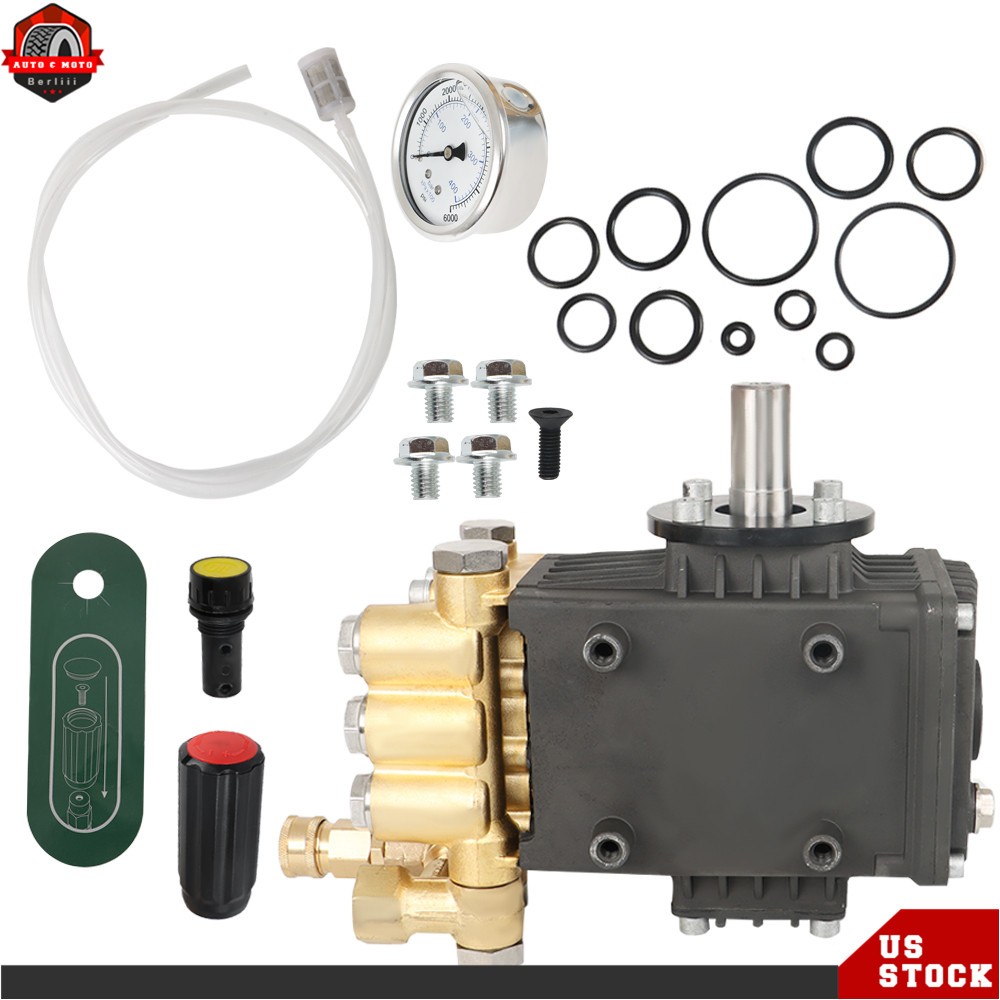 3600 PSI 4.9GPM Pressure Power Washer Pump 24mm Solid Shaft Belt Drive New